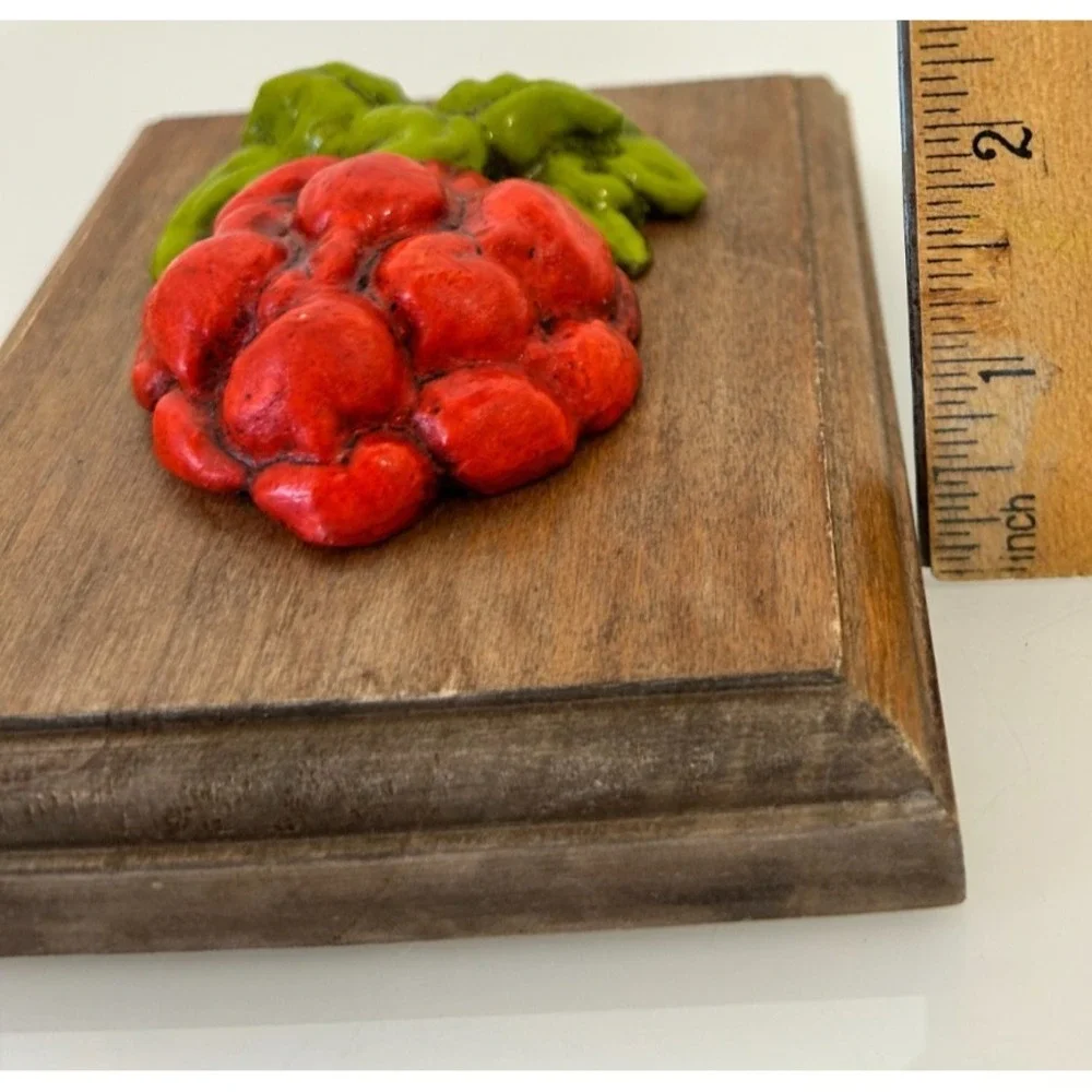 70s Giftcraft Kitsch 3D Vegetable Plaques Retro Kitchen Wall Decor Set 4 Garden